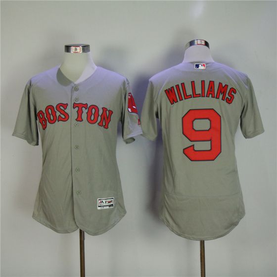 Men Boston Red Sox #9 Ted Williams Grey Elite MLB Jerseys